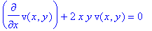 diff(v(x,y),x)+2*x*y*v(x,y) = 0