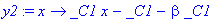 y2 := proc (x) options operator, arrow; _C1*x-_C1-beta*_C1 end proc