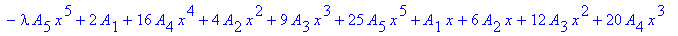 id := lambda*x*A[0]+lambda*x^2*A[1]-lambda*A[1]*x+lambda*x^3*A[2]-lambda*A[2]*x^2+lambda*x^4*A[3]-lambda*A[3]*x^3+lambda*x^5*A[4]-lambda*A[4]*x^4+lambda*x^6*A[5]-lambda*A[5]*x^5+2*A[1]+16*A[4]*x^4+4*A[...