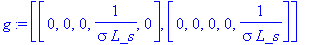 g := [[0, 0, 0, 1/(sigma*L_s), 0], [0, 0, 0, 0, 1/(...