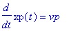 diff(xp(t),t) = vp