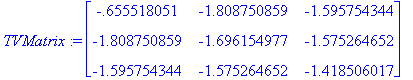 TVMatrix := matrix([[-.655518051, -1.808750859, -1....