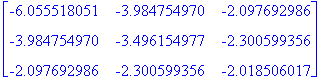 matrix([[-6.055518051, -3.984754970, -2.097692986],...