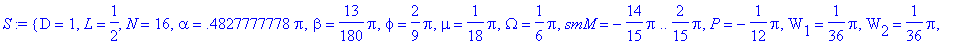 S := {D = 1, L = 1/2, N = 16, alpha = .4827777778*P...