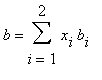 b = sum(x[i]*b[i],i = 1 .. 2)