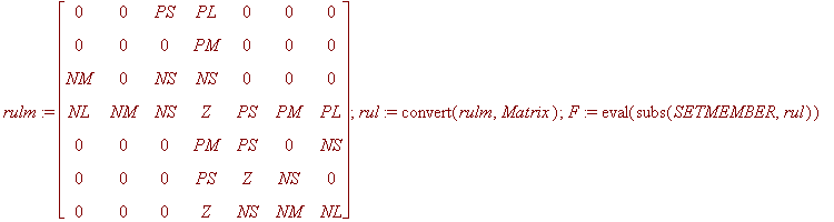 rulm := matrix([[0, 0, PS, PL, 0, 0, 0], [0, 0, 0, ...