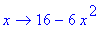 proc (x) options operator, arrow; 16-6*x^2 end proc...