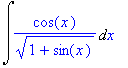 Int(cos(x)/(1+sin(x))^(1/2),x)