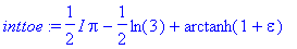 inttoe := 1/2*I*Pi-1/2*ln(3)+arctanh(1+epsilon)