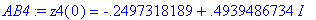 AB4 := z4(0) = -.2497318189+.4939486734*I
