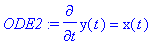 ODE2 := diff(y(t),t) = x(t)