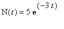 N(t) = 5*exp(-3*t)