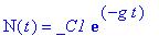 N(t) = _C1*exp(-g*t)