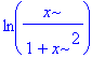 ln(x/(1+x^2))