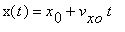x(t) = x[0]+v[xo]*t