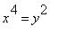 x^4 = y^2