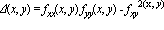 Delta(x, y) = f[xx](x, y)*f[yy](x, y)-f[xy]^2(x, y)