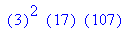 ``(3)^2*``(17)*``(107)
