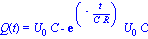 Q(t) = U[0]*C-exp(-t/(C*R))*U[0]*C