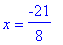 x = -21/8