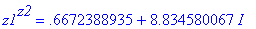 z1^z2 = .6672388935+8.834580067*I