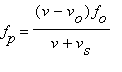 f[p] = (v-v[o])/(v+v[s])*f[o]