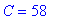 C = 58