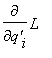 diff(L,`q'`[i])