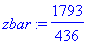 zbar := 1793/436
