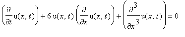 diff(u(x,t),t)+6*u(x,t)*diff(u(x,t),x)+diff(u(x,t),...