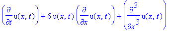 diff(u(x,t),t)+6*u(x,t)*diff(u(x,t),x)+diff(u(x,t),...