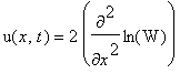 u(x,t) = 2*diff(ln(W),`$`(x,2))