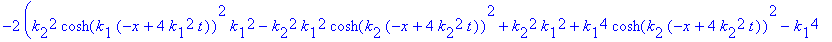-2*(k[2]^2*cosh(k[1]*(-x+4*k[1]^2*t))^2*k[1]^2-k[2]...