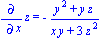 Diff(z, x) = -(y^2+y*z)/(x*y+3*z^2)