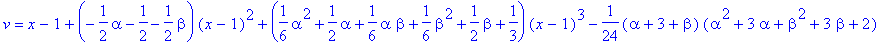 series(v,x=-(-1)) = series(1*(x-1)+(-1/2*alpha-1/2-...