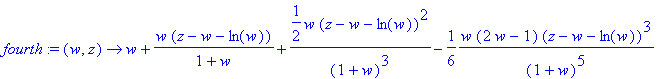 fourth := proc (w, z) options operator, arrow; w+w*...