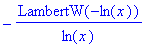 -LambertW(-ln(x))/ln(x)