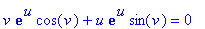v*exp(u)*cos(v)+u*exp(u)*sin(v) = 0