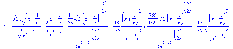 -1+sqrt(2)*sqrt(x+1/exp(1))/(sqrt(exp(-1)))-2/3*(x+...