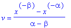 v = (x^(-beta)-x^(-alpha))/(alpha-beta)