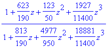 (1+623/190*z+123/50*z^2+1927/11400*z^3)/(1+813/190*...