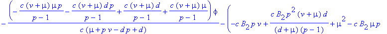 -(-c*(v+mu)*mu*p/(p-1)-c*(v+mu)*d*p/(p-1)+c*(v+mu)*...