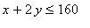 x+2*y <= 160