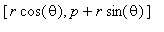[r*cos(theta), p+r*sin(theta)]