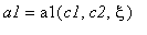 a1 = a1(c1,c2,xi)