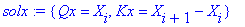 solx := {Qx = X[i], Kx = X[i+1]-X[i]}