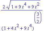 2*(1+9*t^4+9*t^2)^(1/2)/(1+4*t^2+9*t^4)^(3/2)