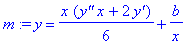 m := y = 1/6*x*(`y''`*x+2*`y'`)+b/x