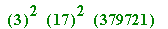 ``(3)^2*``(17)^2*``(379721)