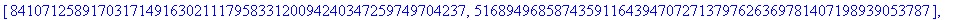 encrypted := [[[3379264946063098630572935718840299092722171204791172775641, 2577972509065803969248899050399773553445749303308880094114], [717093064651225941006111406632510874863945906620087308268, 3189...